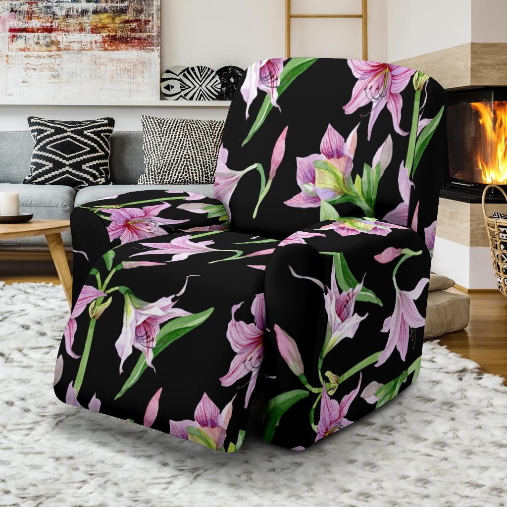 Amaryllis Pattern Print Design AL08 Recliner Slipcover-JORJUNE.COM