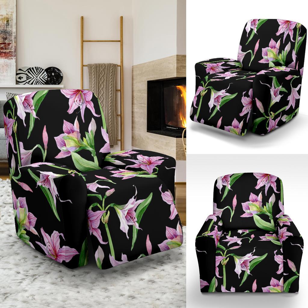 Amaryllis Pattern Print Design AL08 Recliner Slipcover-JORJUNE.COM