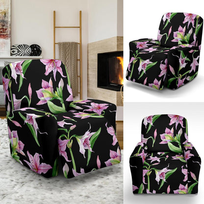 Amaryllis Pattern Print Design AL08 Recliner Slipcover-JORJUNE.COM