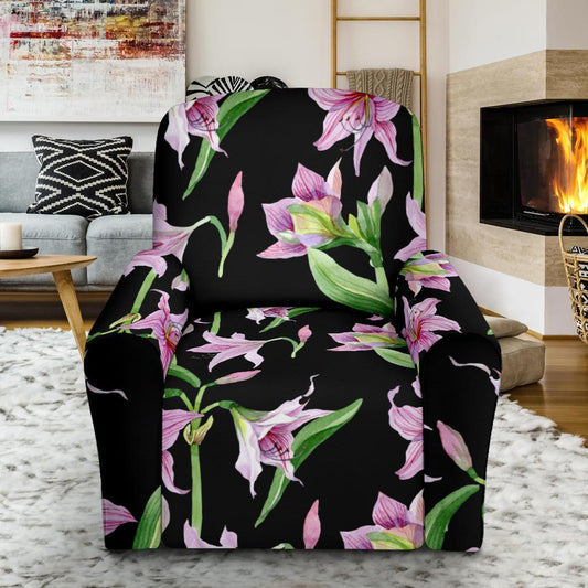 Amaryllis Pattern Print Design AL08 Recliner Slipcover-JORJUNE.COM