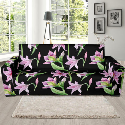Amaryllis Pattern Print Design AL08 Sofa Slipcover-JORJUNE.COM