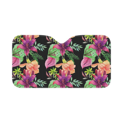 Amaryllis Pattern Print Design AL09 Car Sun Shade-JorJune