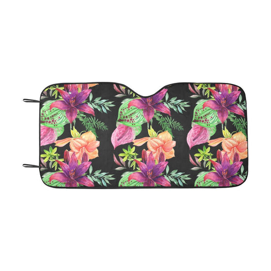Amaryllis Pattern Print Design AL09 Car Sun Shade-JorJune