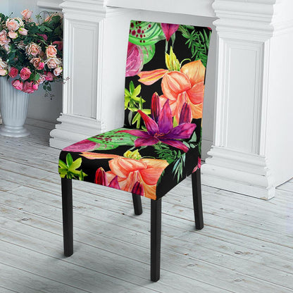 Amaryllis Pattern Print Design AL09 Dining Chair Slipcover-JORJUNE.COM