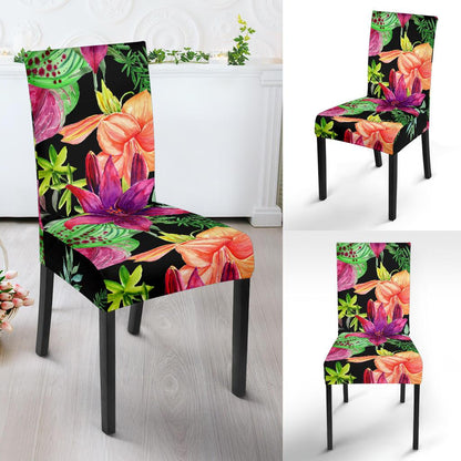 Amaryllis Pattern Print Design AL09 Dining Chair Slipcover-JORJUNE.COM