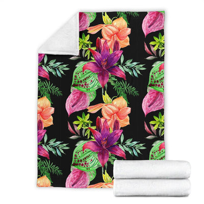 Amaryllis Pattern Print Design AL09 Fleece Blankete