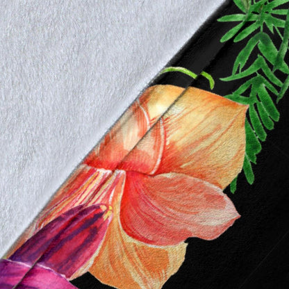 Amaryllis Pattern Print Design AL09 Fleece Blankete