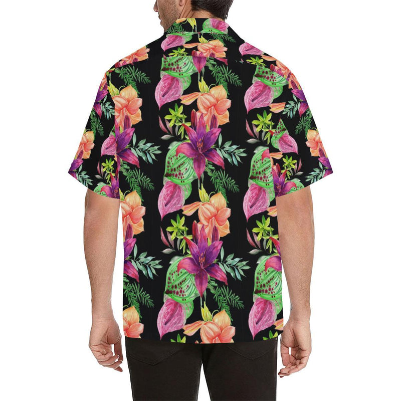 Amaryllis Pattern Print Design AL09 Men Hawaiian Shirt-JorJune
