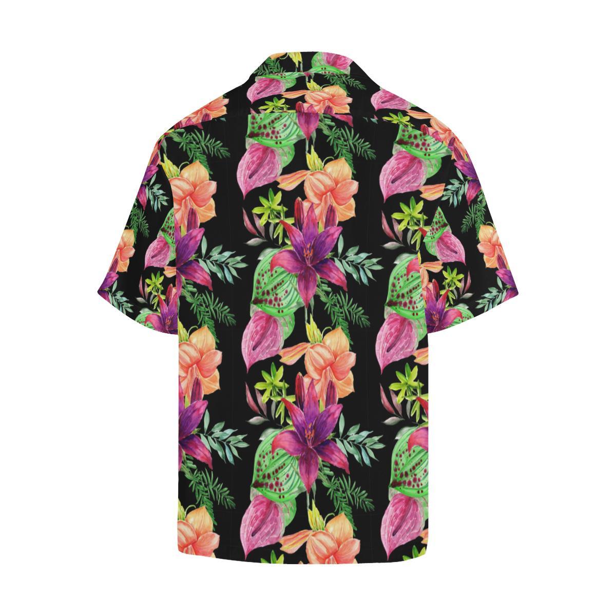 Amaryllis Pattern Print Design AL09 Men Hawaiian Shirt-JorJune