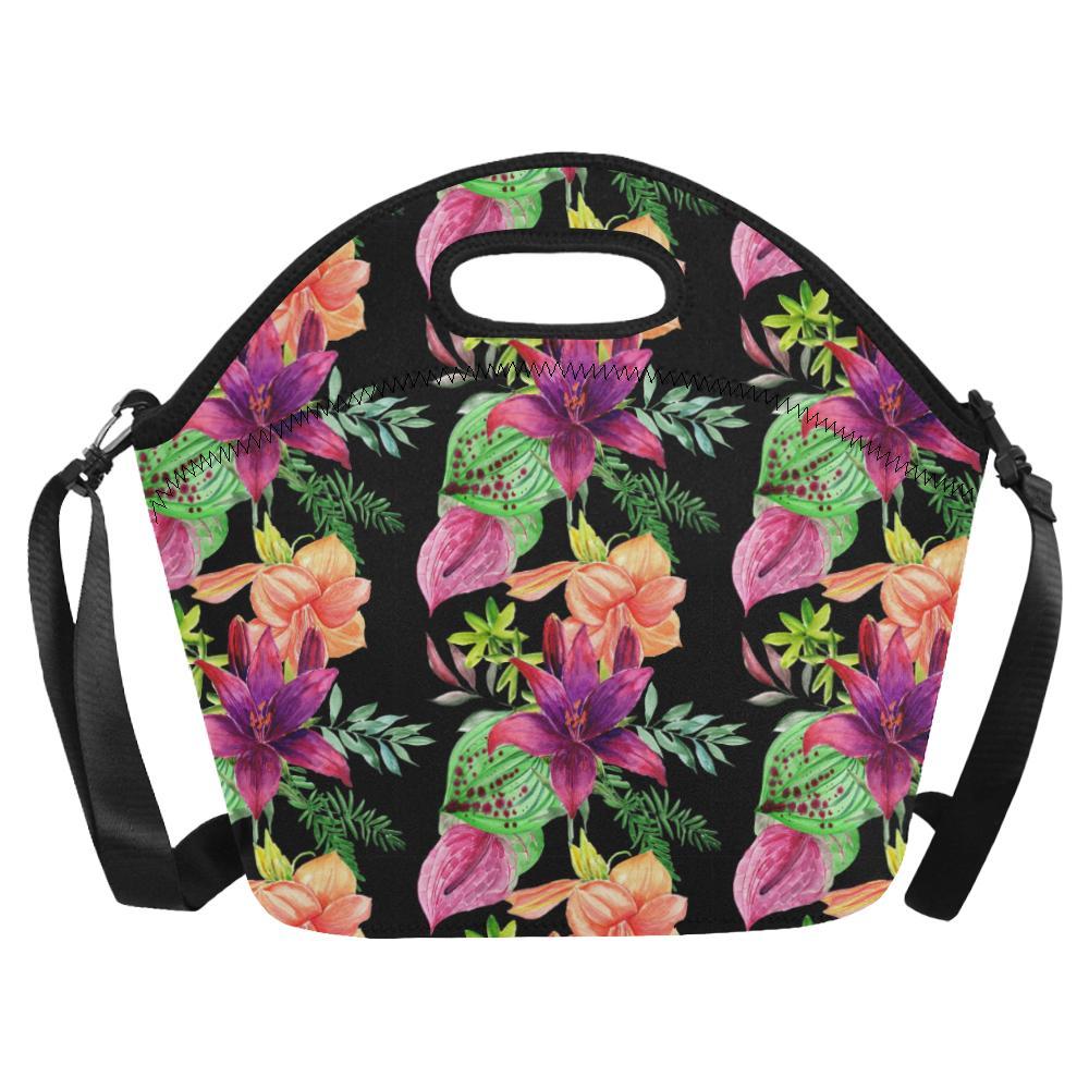 Amaryllis Pattern Print Design AL09 Neoprene Lunch Bag-JorJune