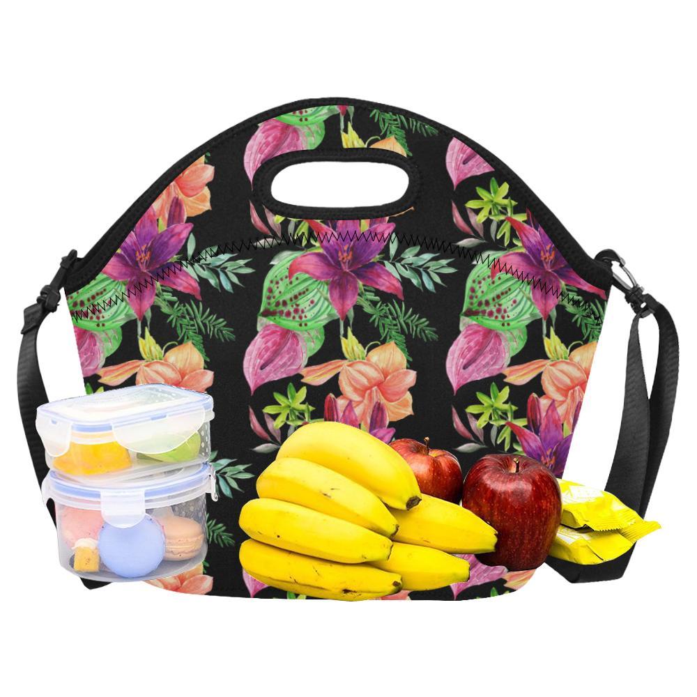 Amaryllis Pattern Print Design AL09 Neoprene Lunch Bag-JorJune