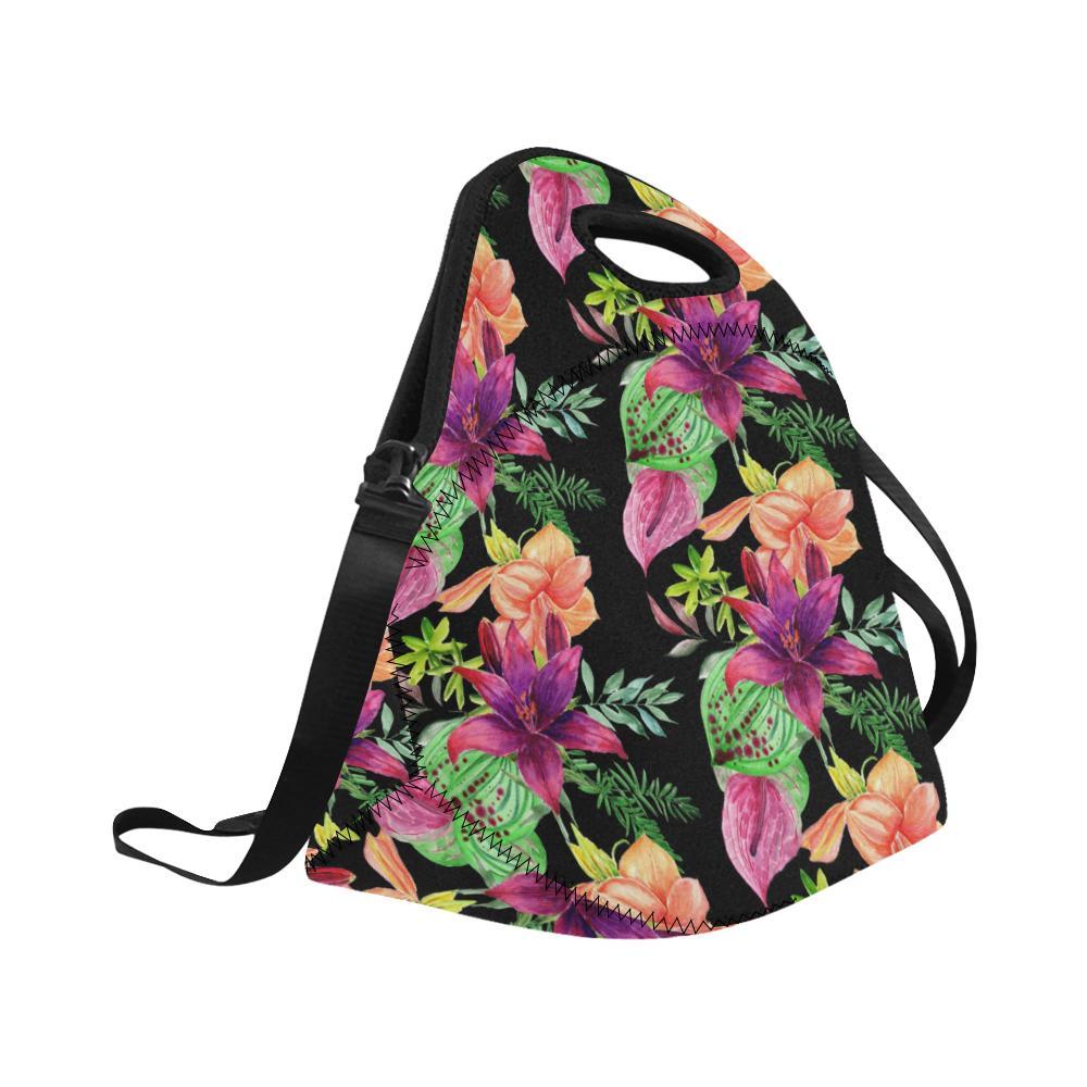 Amaryllis Pattern Print Design AL09 Neoprene Lunch Bag-JorJune