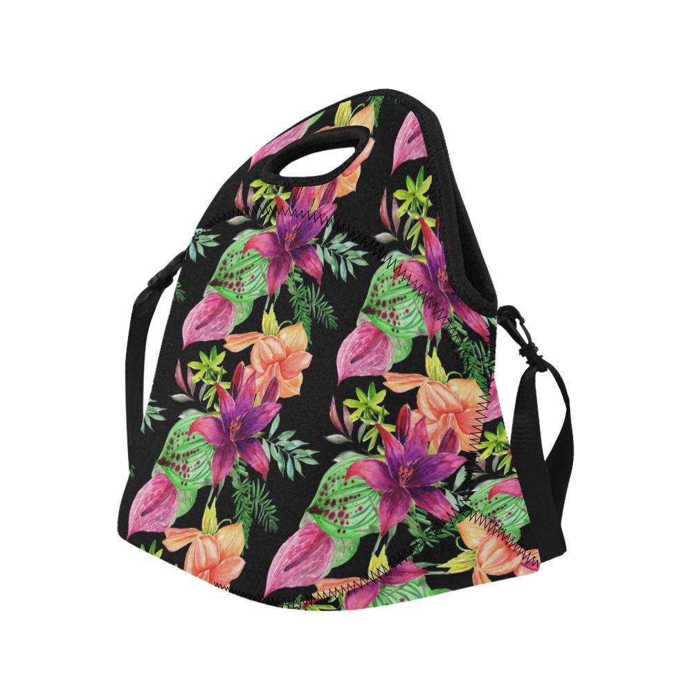 Amaryllis Pattern Print Design AL09 Neoprene Lunch Bag-JorJune