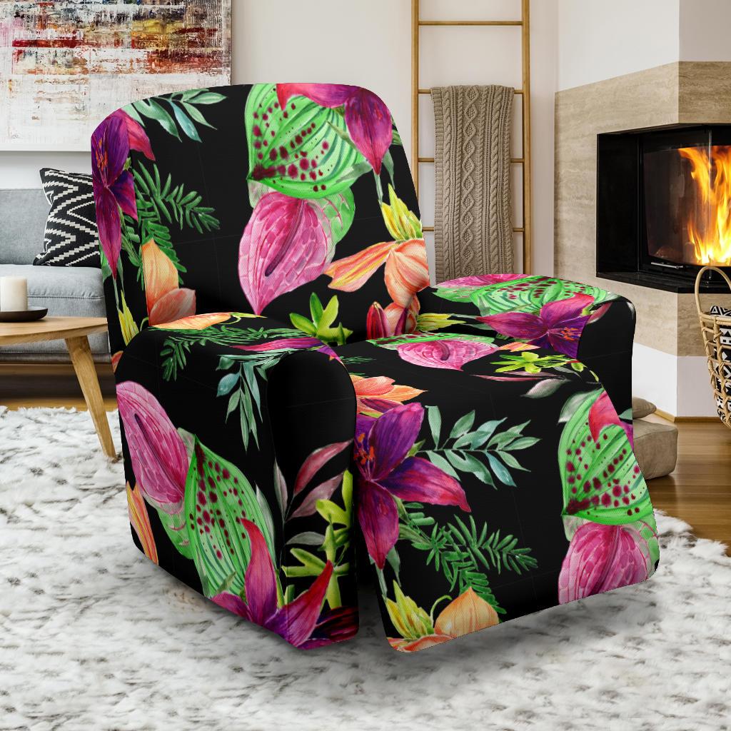 Amaryllis Pattern Print Design AL09 Recliner Slipcover-JORJUNE.COM