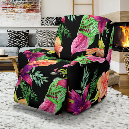 Amaryllis Pattern Print Design AL09 Recliner Slipcover-JORJUNE.COM