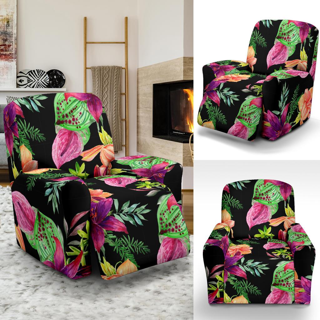 Amaryllis Pattern Print Design AL09 Recliner Slipcover-JORJUNE.COM