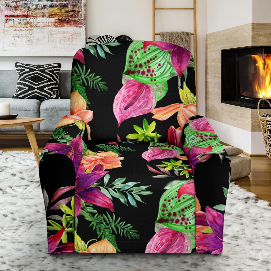 Amaryllis Pattern Print Design AL09 Recliner Slipcover-JORJUNE.COM