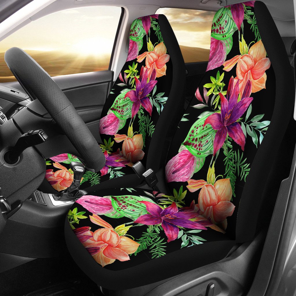 Amaryllis Pattern Print Design AL09 Universal Fit Car Seat Covers