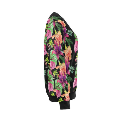 Amaryllis Pattern Print Design AL09 Women Long Sleeve Sweatshirt-JorJune