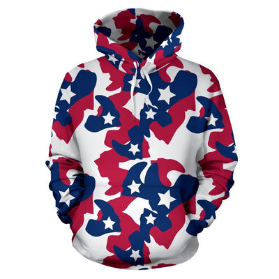 American flag Camo Camouflage Print All Over Print Hoodie