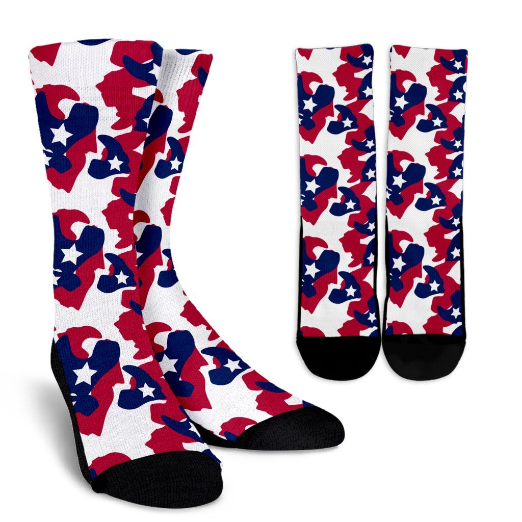 American flag Camo Camouflage Print Crew Socks