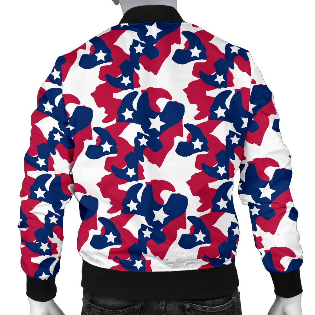 American Flag Camo Print Men Casual Bomber Jacket-JorJune
