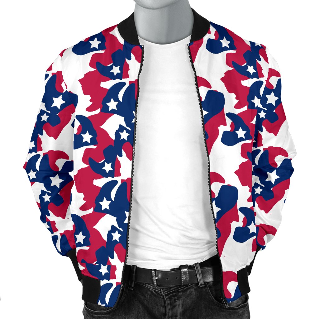 American Flag Camo Print Men Casual Bomber Jacket-JorJune