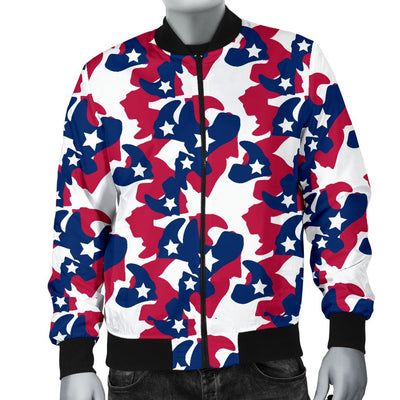 American Flag Camo Print Men Casual Bomber Jacket-JorJune