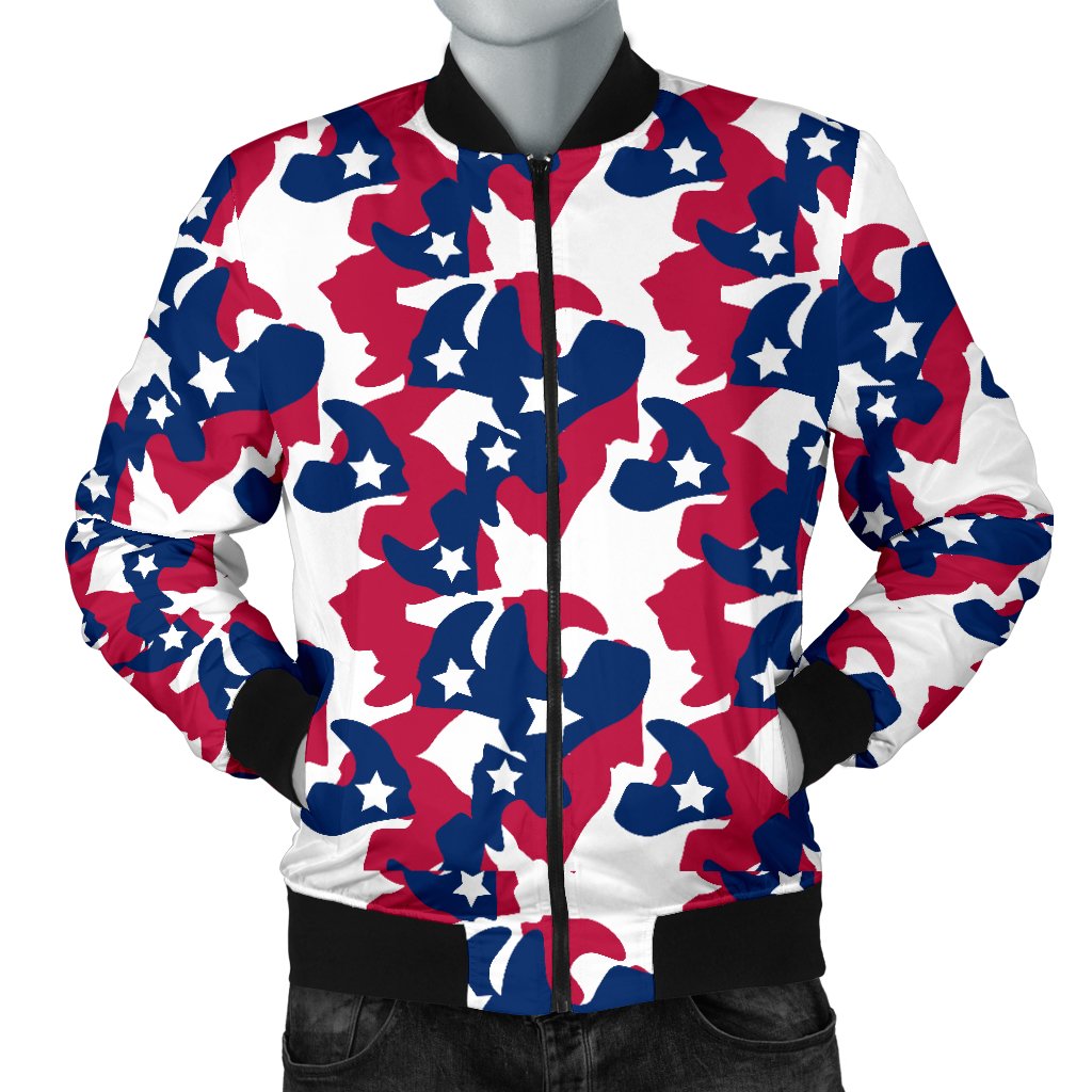 American Flag Camo Print Men Casual Bomber Jacket-JorJune