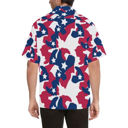 American flag Camo Print Men Hawaiian Shirt