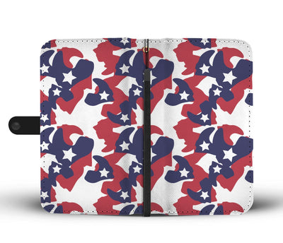 American Flag Camo Camouflage Print Wallet Phone Case