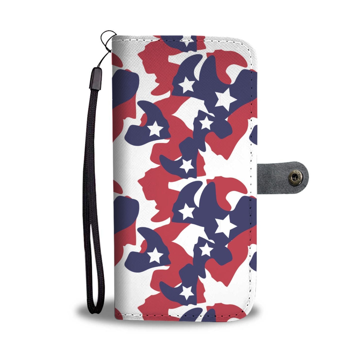 American Flag Camo Camouflage Print Wallet Phone Case