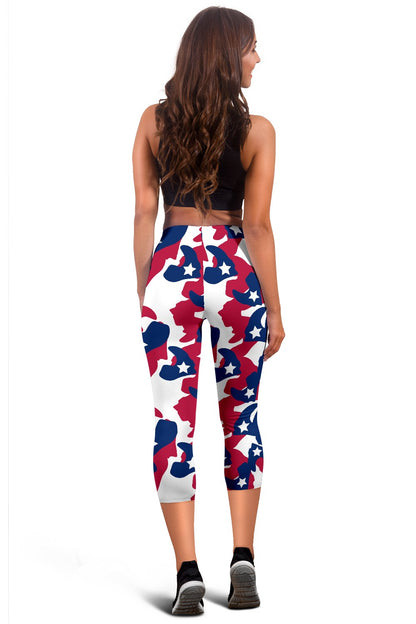 American flag Camo Print Women Capris