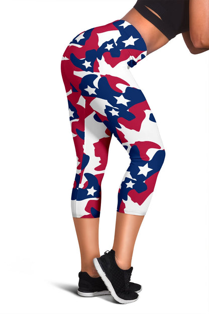 American flag Camo Print Women Capris