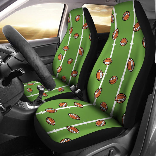 American Football On Field Themed Print Universal Fit Car Seat Covers