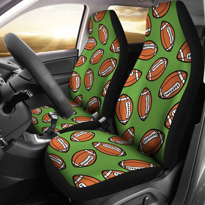 American Football On Green Design Universal Fit Car Seat Covers