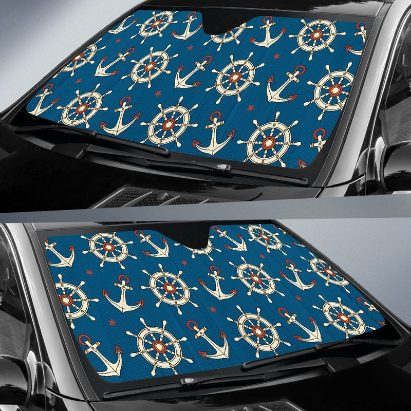 Anchor Pattern Print Design 02 Car Sun Shade-JORJUNE.COM