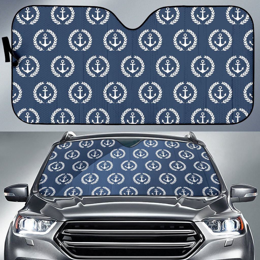 Anchor Pattern Print Design 04 Car Sun Shade-JORJUNE.COM