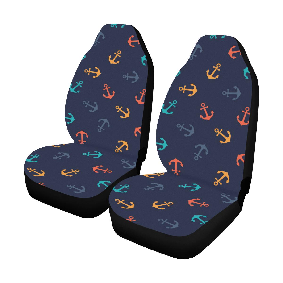 Anchor Pattern Print Design 05 Car Seat Covers (Set of 2)-JORJUNE.COM