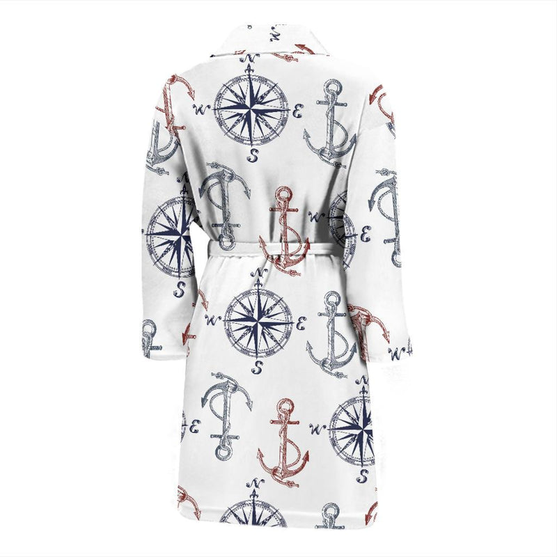 Anchor Pattern Print Design 06 Men Bathrobe-JORJUNE.COM