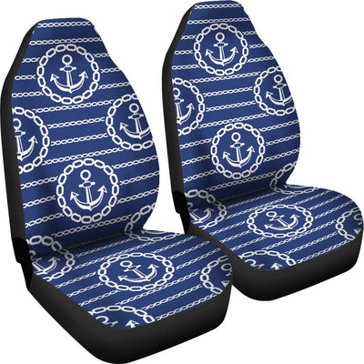 Anchor Stripe Pattern Universal Fit Car Seat Covers