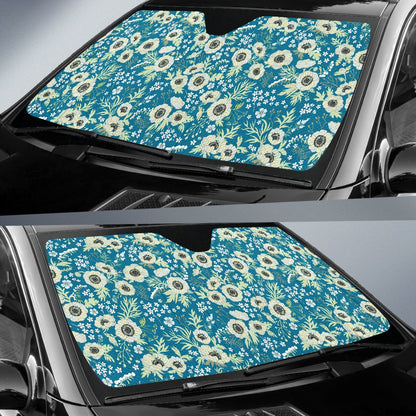 Anemone Pattern Print Design 01 Car Sun Shade-JORJUNE.COM