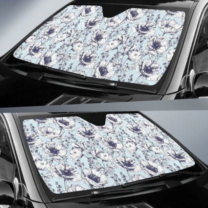 Anemone Pattern Print Design 02 Car Sun Shade-JORJUNE.COM