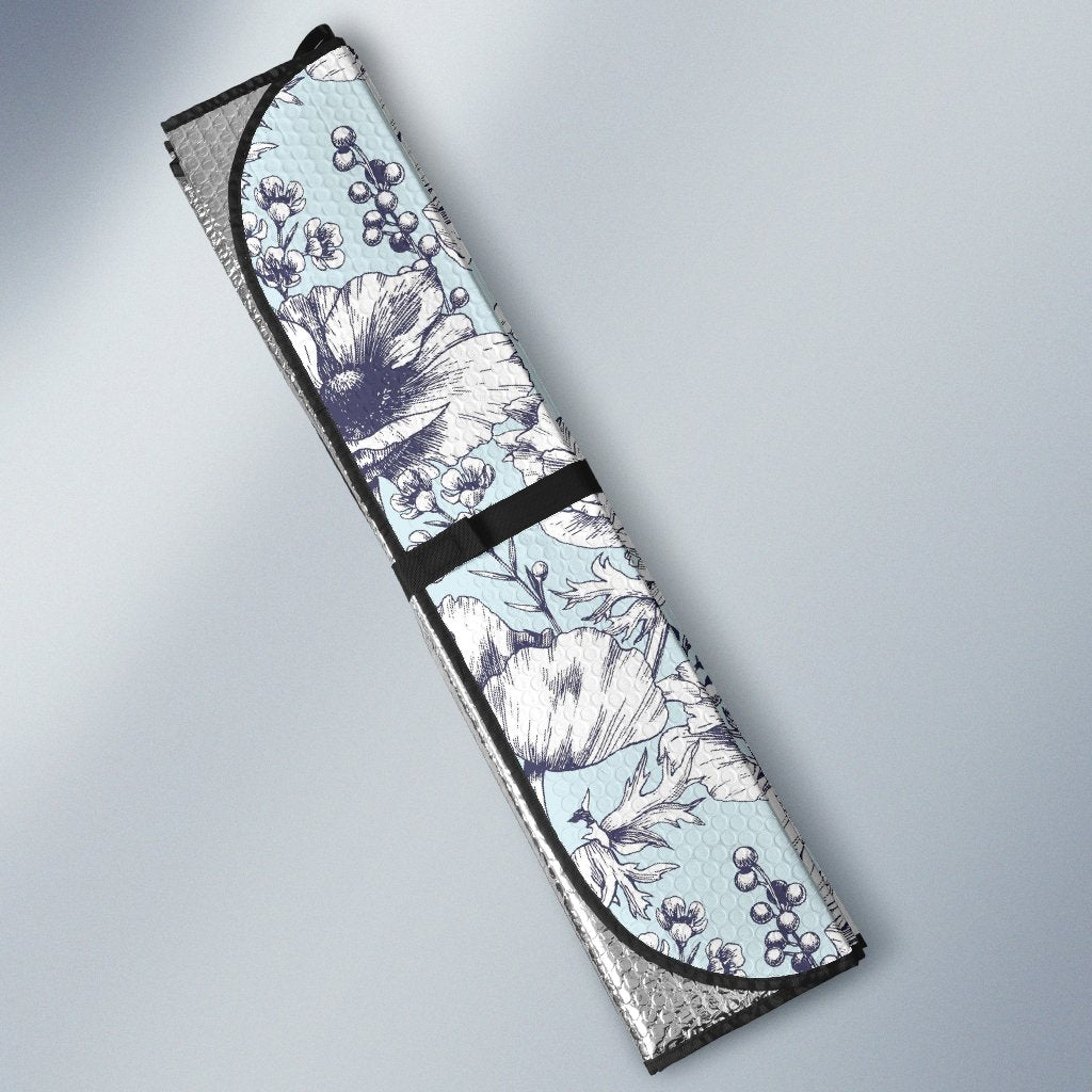 Anemone Pattern Print Design 02 Car Sun Shade-JORJUNE.COM
