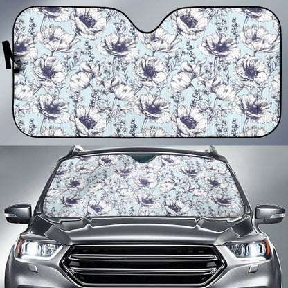 Anemone Pattern Print Design 02 Car Sun Shade-JORJUNE.COM