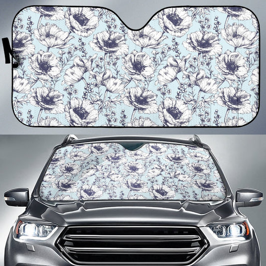 Anemone Pattern Print Design 02 Car Sun Shade-JORJUNE.COM