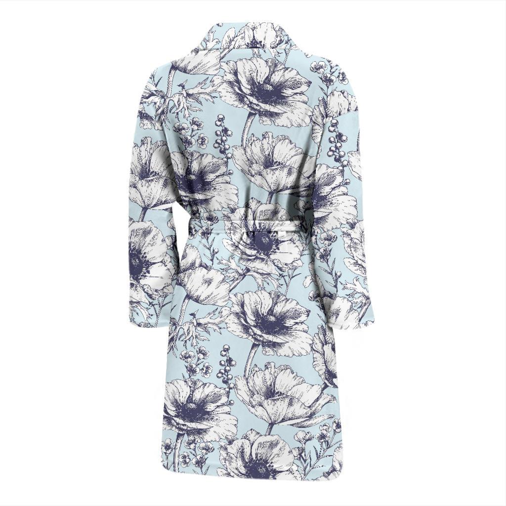 Anemone Pattern Print Design 02 Men Bathrobe-JORJUNE.COM