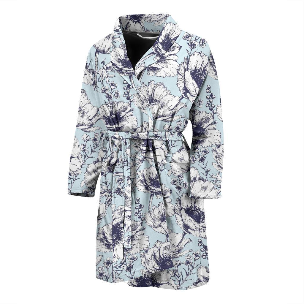 Anemone Pattern Print Design 02 Men Bathrobe-JORJUNE.COM