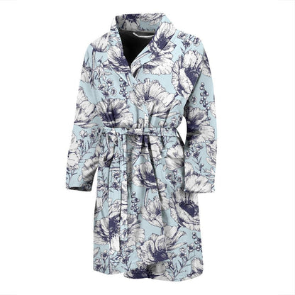 Anemone Pattern Print Design 02 Men Bathrobe-JORJUNE.COM