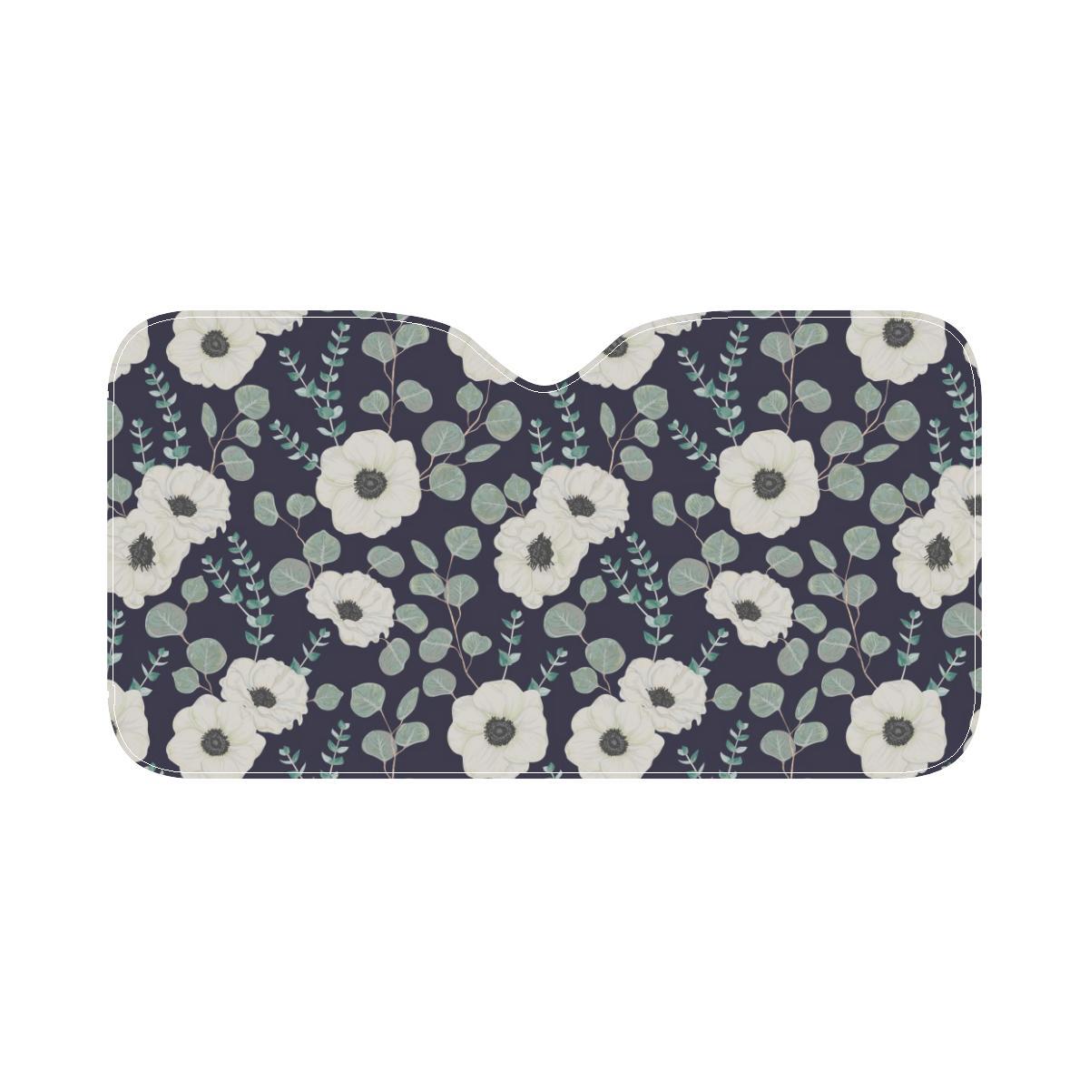 Anemone Pattern Print Design AM01 Car Sun Shade-JorJune